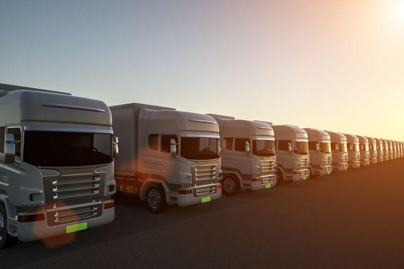 Krajowy transport ciężarowy przód aut